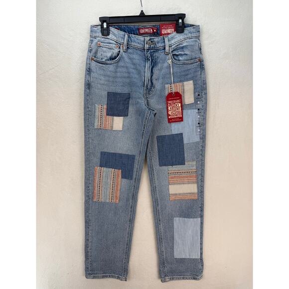 Lucky Brand Denim - LUCKY BRAND LEGEND SERIES WOMEN'S SIZE 8/29R PATCHWORK BOY MID RELAX STRAIGHT